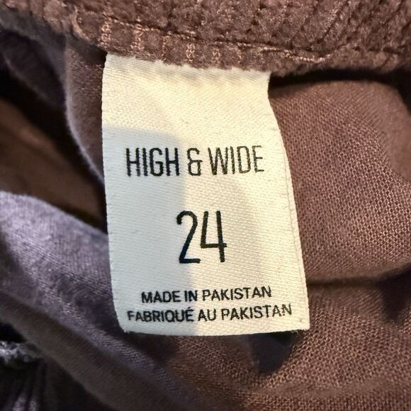 BDG Urban Outfitters High and Wide Corduroy Pants Brown Womens Size 24 Cotton - Picture 10 of 12